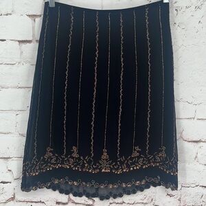 ✨VINTAGE✨Betsey Johnson Silk Beaded Skirt, Size M